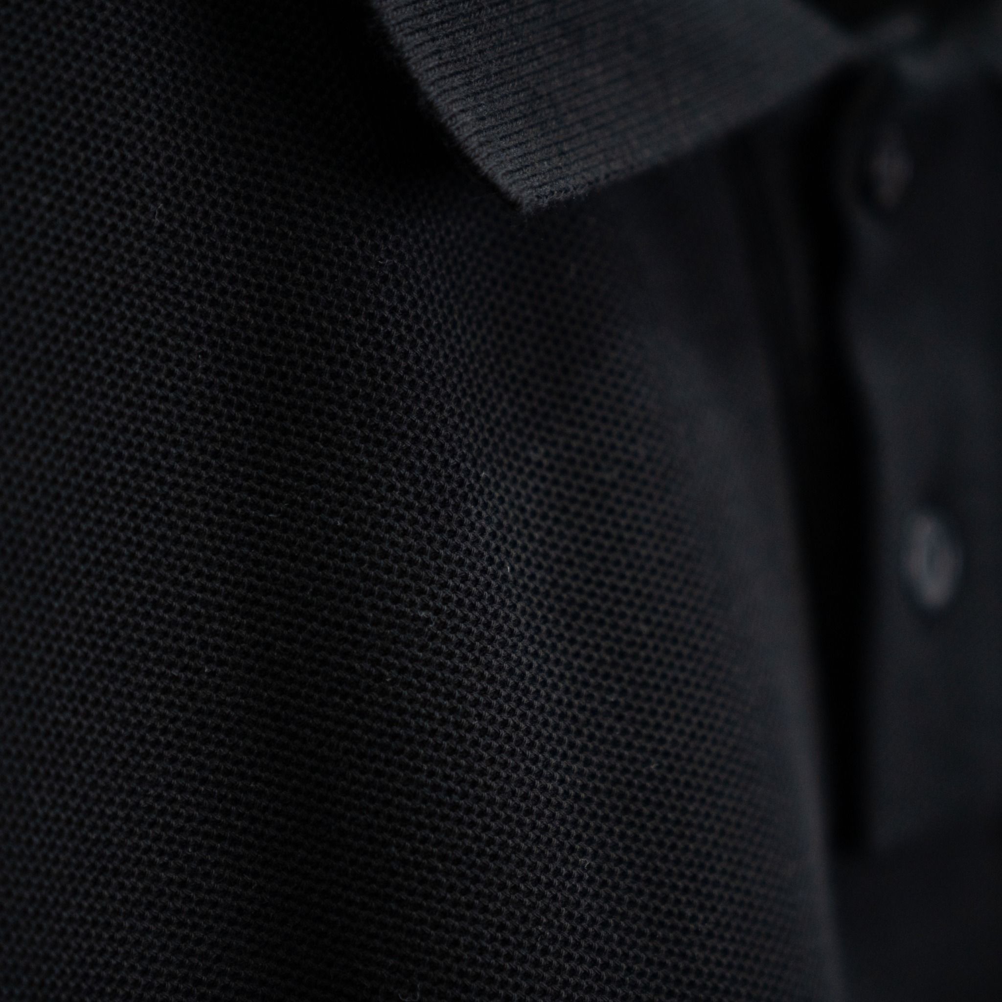 PIQUE POLO POCKET SHIRT - BLACK