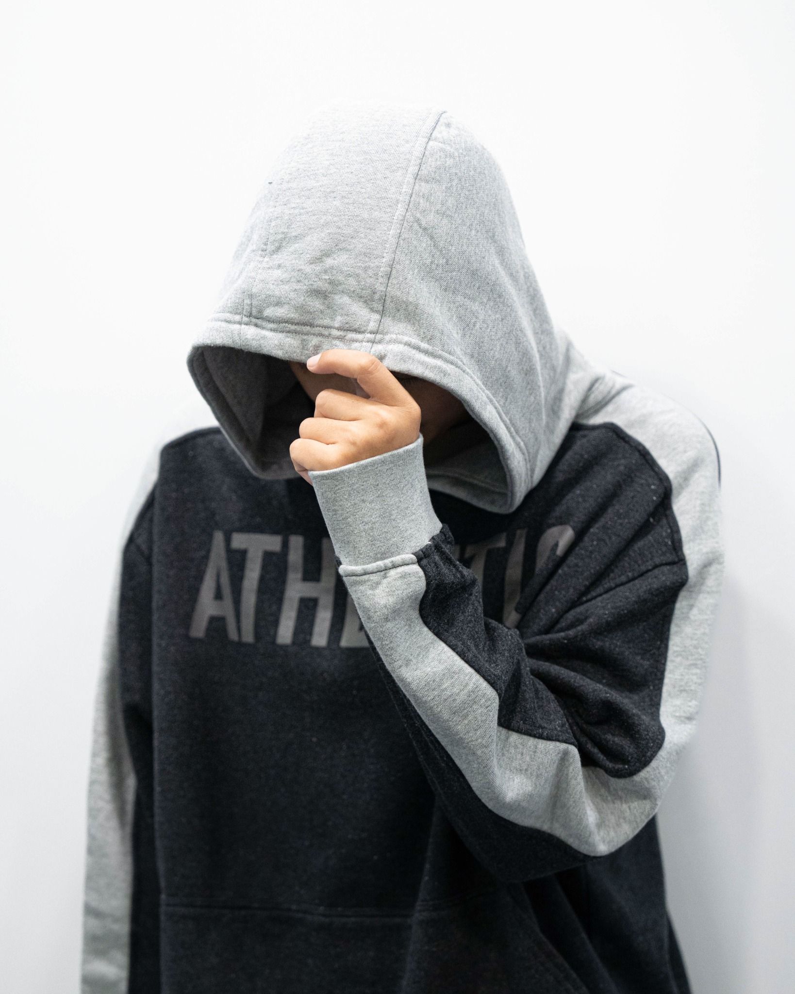 VINTAGE ATHLETIC HOODIE - MIXED GREY