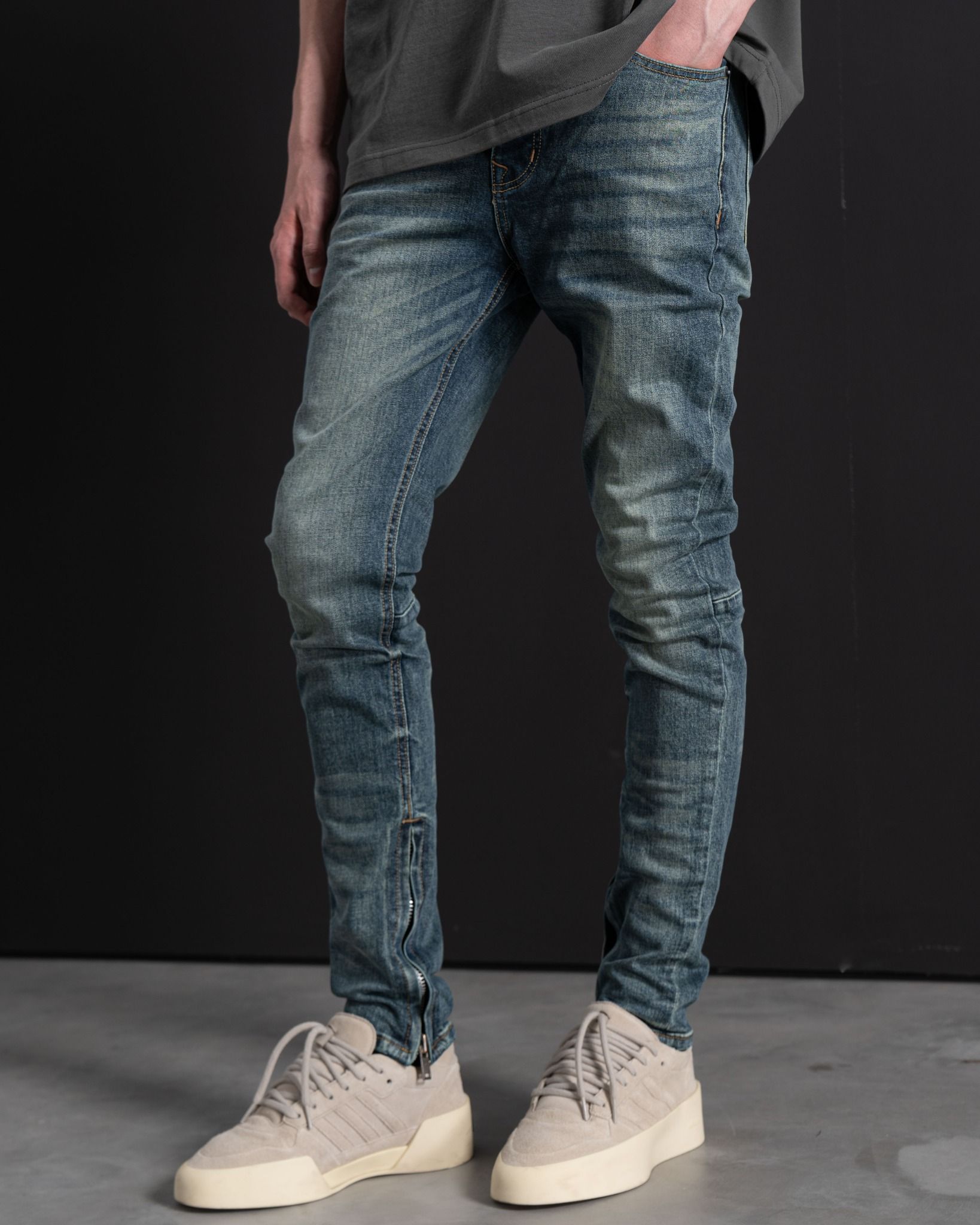 SLIM-SKINNY ZIPPER JEAN - INDIGO