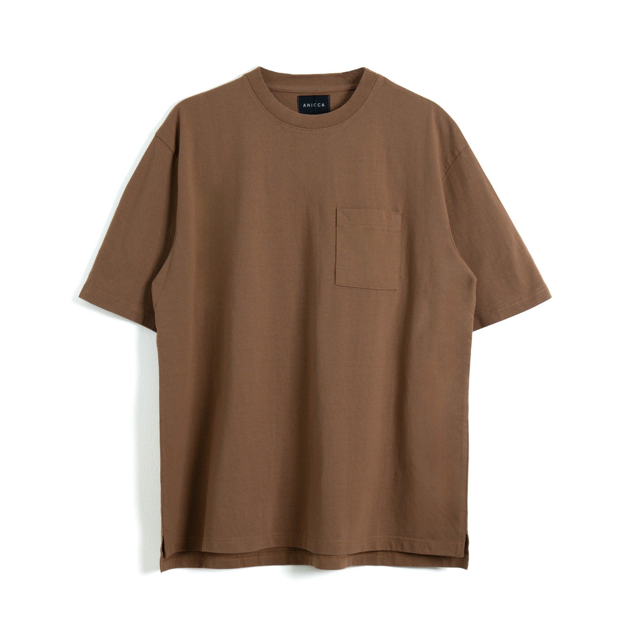 SPLIT POCKET T-SHIRT - DARK TAN