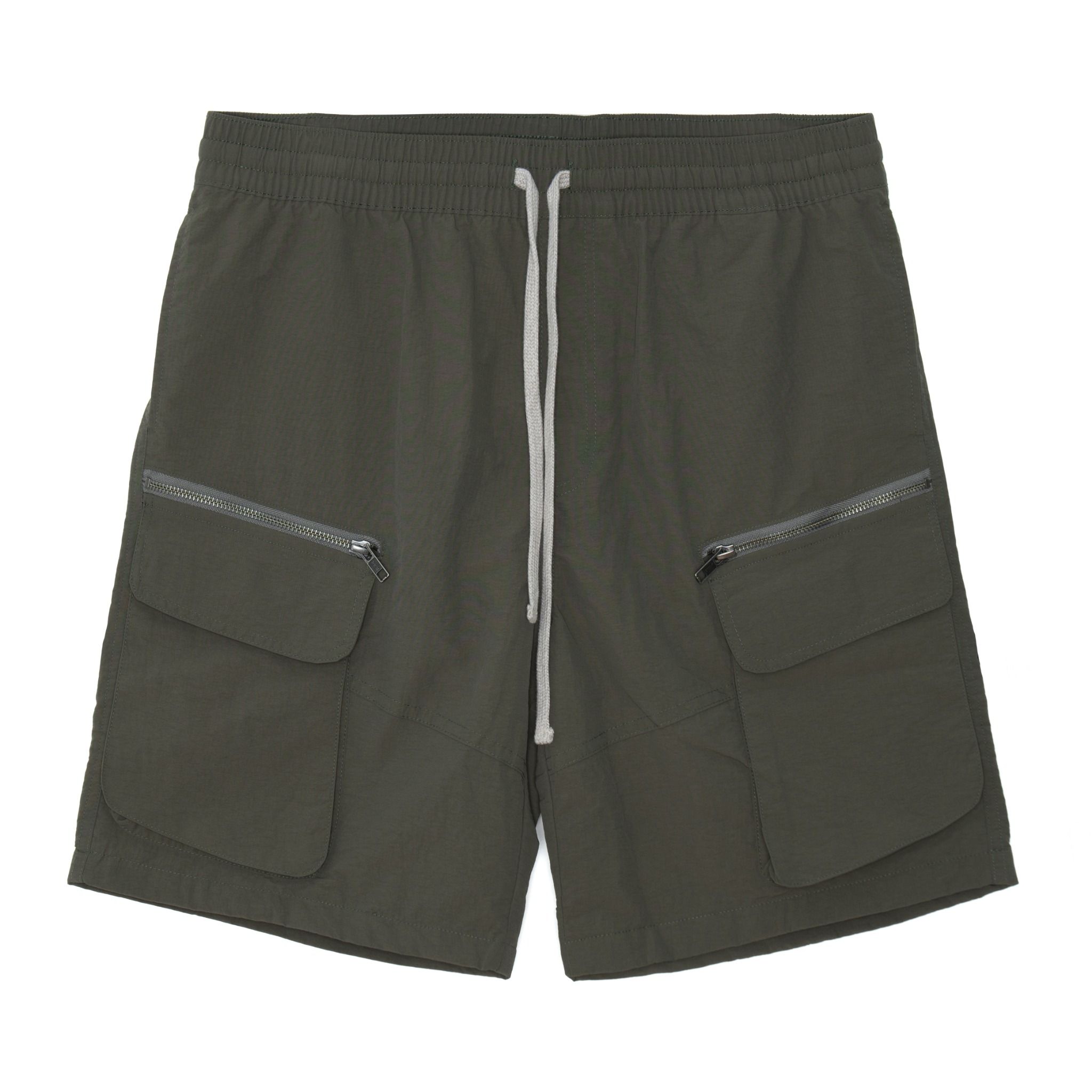 NYLON ZIP SHORTS - DUNE