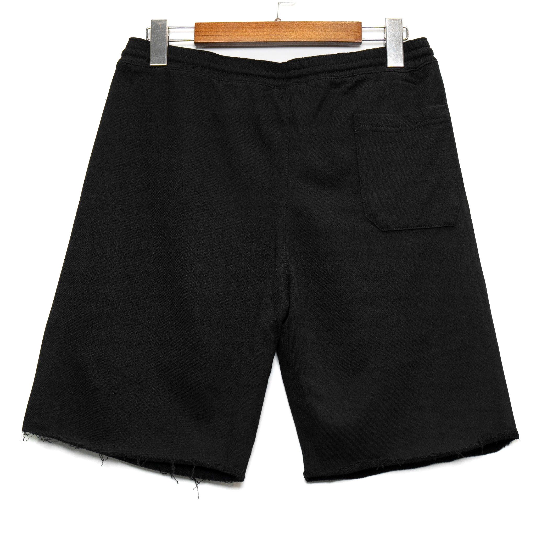 TERRY RAW SHORTS - BLACK VARSITY