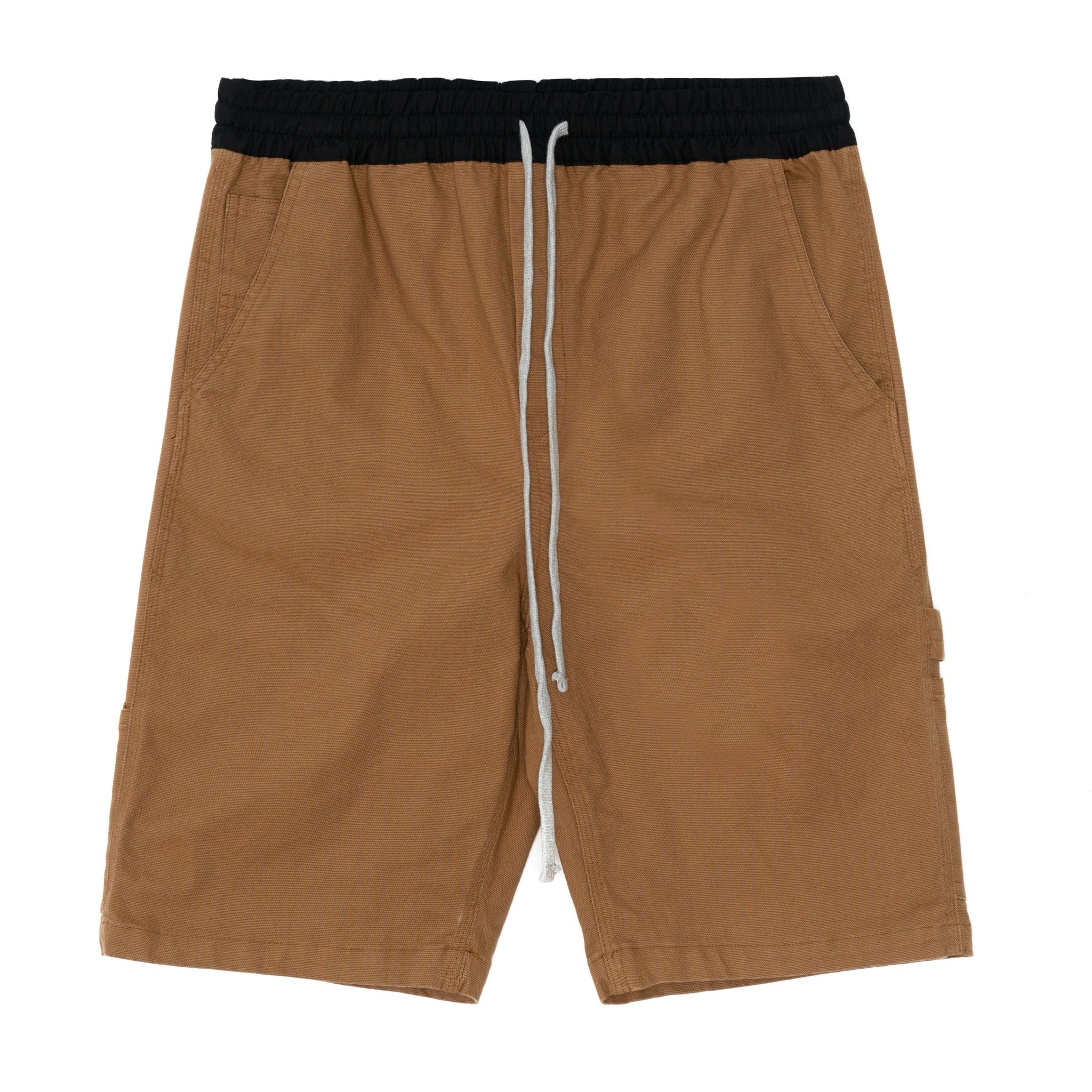 DRAWSTRING WORK SHORTS - BROWN