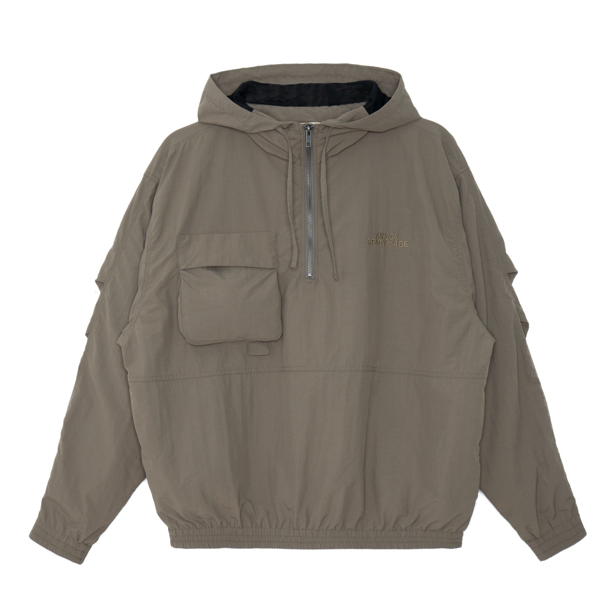 NYLON HALF ZIP JACKET - FLINT