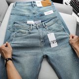 Quần Jean Nam ZARA XANH WAS CXZR004 Lót Viền Ống Form SlimFit Mềm Mịn Co Giãn Hàng Xịn Chính Hãng CÓ BIG SIZE