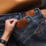 Quần Jean Nam BURBERRY BBR007 LONDON IN GREY Màu Xám Tiêu SlimFit Ôm Co Giãn Thoải Mái Logo Tag Da Hàng Xịn Chuẩn Hãng