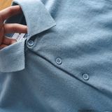 Áo Thun Nam Polo Len Tay Dài LCST Cá Xanh Trơn Basic Thu Đông Vải Len May Không Mối Nối Hàng Hiệu Hiếm Xin Có Big Size