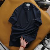 Áo Thun Phông Nam Cổ Tròn Logo Cùng Màu LCST VIỀN CỔ XANH FRANCE LIMITED Hàng Xuất Xịn có big size
