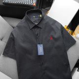 Áo Sơ Mi Nam Tay Ngắn Cộc Tay BASIC POLO RALPH LAUREN Cổ Sơ Mi Hàng Xuất Xịn Cao Cấp Form SlimFit Vải Gân Kim