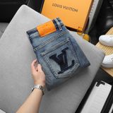 Quần Jean Nam Cao Cấp LV VUITTON LOGO TÚI Màu Xanh Basic Form SlimFit Mềm Mịn Siêu Co Giãn Hàng Xuất Xịn Có Big Size