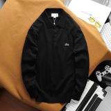 Áo Thun Nam Polo Len Tay Dài LCST Cá Xanh Trơn Basic Thu Đông Vải Len May Không Mối Nối Hàng Hiệu Hiếm Xin Có Big Size