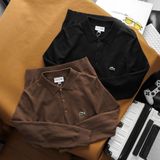 Áo Thun Nam Polo Len Tay Dài LCST Cá Xanh Trơn Basic Thu Đông Vải Len May Không Mối Nối Hàng Hiệu Hiếm Xin Có Big Size