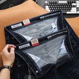 Quần Jean Nam Dáng Dài LV 511 PREMIUM Màu Navy Xanh Đá Form SlimFit Mềm Mịn Co Giãn Hàng Xuất Xịn Có Big Size