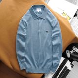 Áo Thun Nam Polo Len Tay Dài LCST Cá Xanh Trơn Basic Thu Đông Vải Len May Không Mối Nối Hàng Hiệu Hiếm Xin Có Big Size