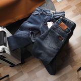 Quần Jean Nam BURBERRY BBR007 LONDON IN GREY Màu Xám Tiêu SlimFit Ôm Co Giãn Thoải Mái Logo Tag Da Hàng Xịn Chuẩn Hãng
