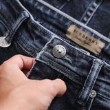 Quần Jean Nam BURBERRY BBR007 LONDON IN GREY Màu Xám Tiêu SlimFit Ôm Co Giãn Thoải Mái Logo Tag Da Hàng Xịn Chuẩn Hãng