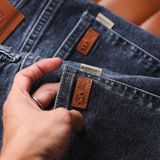 Quần Jean Nam BURBERRY BBR007 LONDON IN GREY Màu Xám Tiêu SlimFit Ôm Co Giãn Thoải Mái Logo Tag Da Hàng Xịn Chuẩn Hãng