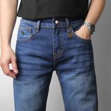 Quần Jean Nam Cao Cấp LV VUITTON LOGO TÚI Màu Xanh Basic Form SlimFit Mềm Mịn Siêu Co Giãn Hàng Xuất Xịn Có Big Size