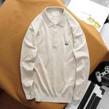 Áo Thun Nam Polo Len Tay Dài LCST Cá Xanh Trơn Basic Thu Đông Vải Len May Không Mối Nối Hàng Hiệu Hiếm Xin Có Big Size