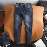 Quần Jean Nam BURBERRY BBR007 LONDON IN GREY Màu Xám Tiêu SlimFit Ôm Co Giãn Thoải Mái Logo Tag Da Hàng Xịn Chuẩn Hãng