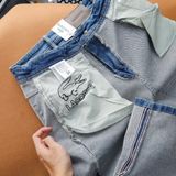 Quần Jean Nam LCST LC051 Màu Xanh Basic Denim Cúc Đồng Logo 2 mặt Form SlimFit Mềm Mịn Co Giãn Hàng Xuất Xịn Có Big Size