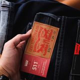 Quần Jean Nam Dáng Dài LV 511 PREMIUM Màu Navy Xanh Đá Form SlimFit Mềm Mịn Co Giãn Hàng Xuất Xịn Có Big Size