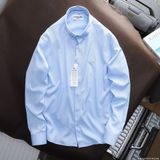 Áo sơ mi tay dài Không Túi GIẤU NÚT LCST LOGO THÊU VẢI COTTON LỤA HIẾM 6 MÀU siêu sang Hàng xịn Cao Cấp