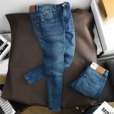 Quần Jean Nam LCST CX014 Màu Xanh Denim Cúc Đồng Logo 2 mặt Form SlimFit Mềm Mịn Co Giãn Hàng Xuất Xịn Có Big Size