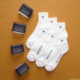 1 Đôi Vớ Dài Qua Mắt Cá Cao Cấp Xịn Chất Dày Êm Trơn Logo Viền Chỉ Chữ Basic Tommy Hilifiger