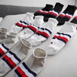 1 Đôi Vớ nam nữ Ngắn Sọc Ngang Tommy Hilifiger Êm Mềm Mịn Mát