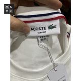 Áo Thun Nam Cổ Tròn, Áo Phông Màu Trắng LACOSTE FRANCE LIMITED Xuất Xịn Logo màu có big size