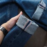 Quần Jean Nam LCST CX014 Màu Xanh Denim Cúc Đồng Logo 2 mặt Form SlimFit Mềm Mịn Co Giãn Hàng Xuất Xịn Có Big Size