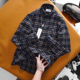 Áo Sơ Mi Caro Nam Tay Dài Flannel LCST CÁ XANH Vải Dạ Nhẹ Mềm Mại Form SlimFit Hàng Xịn Chuẩn Hãng Có Big size