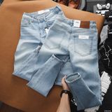 Quần Jean Nam ZARA XANH TRẮNG ZR006 Lót May 3 Viền Xịn Form SlimFit Mềm Mịn Co Giãn Hàng Xuất Xịn Chính Hãng