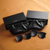 Mắt Kính Mát Nam Nữ Chữ V GENTLE MONSTER Sal Màu Đen tròng kính Polarized phân cực chống tia UV 400 xuất xịn + Ảnh Test