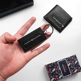 Set Ví (Bóp) Da Tommy Hilifiger + Móc khóa Da dây trơn Hàng FullBox Túi Giấy Quà Tặng Cực Sang
