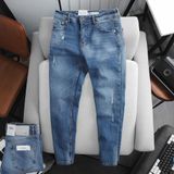 Quần Jean Nam ZARA XANH WAS RÁCH BẠC ZR012 Lót Viền Ống Form SlimFit Mềm Mịn Co Giãn Hàng Xịn Chính Hãng CÓ BIG SIZE