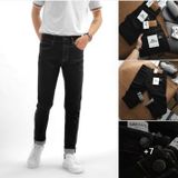 Quần Jean Nam LCST Màu Full Đen Muối Tiêu Chỉ Vàng CX024 Form SlimFit Mềm Mịn Co Giãn Hàng Xuất Xịn Có Big Size