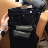 Quần Dài Jean Nam BURBERRY LOGO TÚI NAVY Đen Form SlimFit Vải Co Giãn Hàng Xuất Xịn Có Big Size