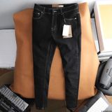 Quần Dài Jean Nam BURBERRY LOGO TÚI Màu Đen Muối Tiêu Form SlimFit Vải Co Giãn Hàng Xuất Xịn Có Big Size