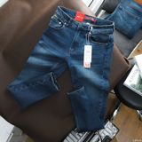 Quần Jean Nam LCST CX014 Màu Xanh Denim Cúc Đồng Logo 2 mặt Form SlimFit Mềm Mịn Co Giãn Hàng Xuất Xịn Có Big Size