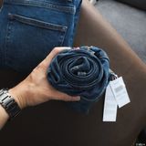 Quần Jean Nam LCST CX014 Màu Xanh Denim Cúc Đồng Logo 2 mặt Form SlimFit Mềm Mịn Co Giãn Hàng Xuất Xịn Có Big Size
