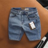 Quần Short Jean Nam XANH DENIM BURBERRY xịn logo TAG DA Thật, Khuy Nút Titan Hàng Xuất Xịn Cao Cấp Có Big Size