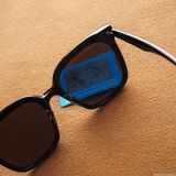 Mắt Kính Mát Nam Nữ Chữ V GENTLE MONSTER Sal Màu Đen tròng kính Polarized phân cực chống tia UV 400 xuất xịn + Ảnh Test