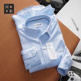 Áo sơ mi tay dài Không Túi GIẤU NÚT LCST LOGO THÊU VẢI COTTON LỤA HIẾM 6 MÀU siêu sang Hàng xịn Cao Cấp