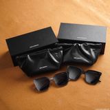 Mắt kính râm giới tính Chữ V GENTLEMONSTER Sal black color tròng kính Polarized phân cực chống tia hồng ngoại UV400