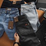 Quần Short Jean Nam XANH DENIM BURBERRY xịn logo TAG DA Thật, Khuy Nút Titan Hàng Xuất Xịn Cao Cấp Có Big Size