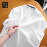 Áo Thun Phông Nam Cổ Tròn Logo Cùng Màu LCST VIỀN CỔ XANH FRANCE LIMITED Hàng Xuất Xịn có big size