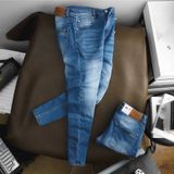 Quần Jean Nam LCST Màu Xanh Was Trắng Denim CX016 Form SlimFit Mềm Mịn Co Giãn Hàng Xuất Xịn Có Big Size