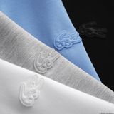 Áo Thun Nam Cổ Tròn, Áo Phông VIỀN CHỮ LOGO SAU CỔ LCST FRANCE LIMITED Logo Cá Thêu Hàng Xuất Xịn Hãng CÓ BIG SIZE